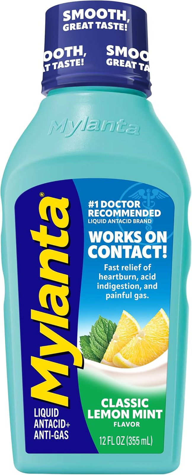Heartburn and Gas Relief, Liquid Antacid, Classic Flavor, 12 Fluid Ounce