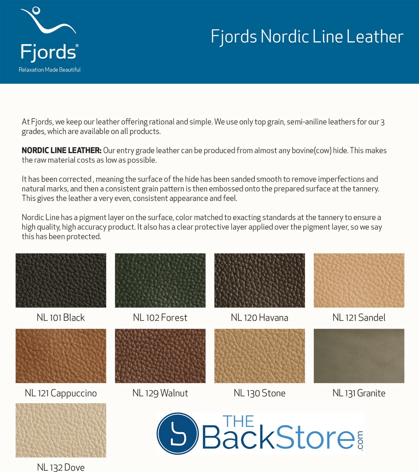 Fjords Muldal Large Recliner Comfort Chair - Havana Leather - Walnut Wood Stain
