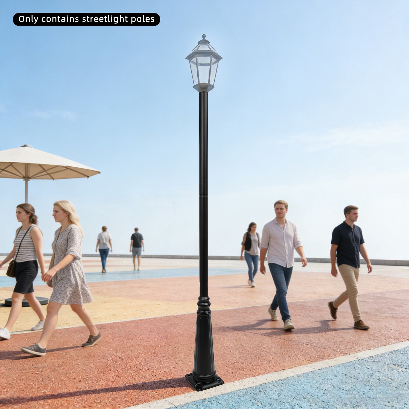 2.4m European Light Post,Split-Type Light Post,Floorstanding Outdoor Light Post
