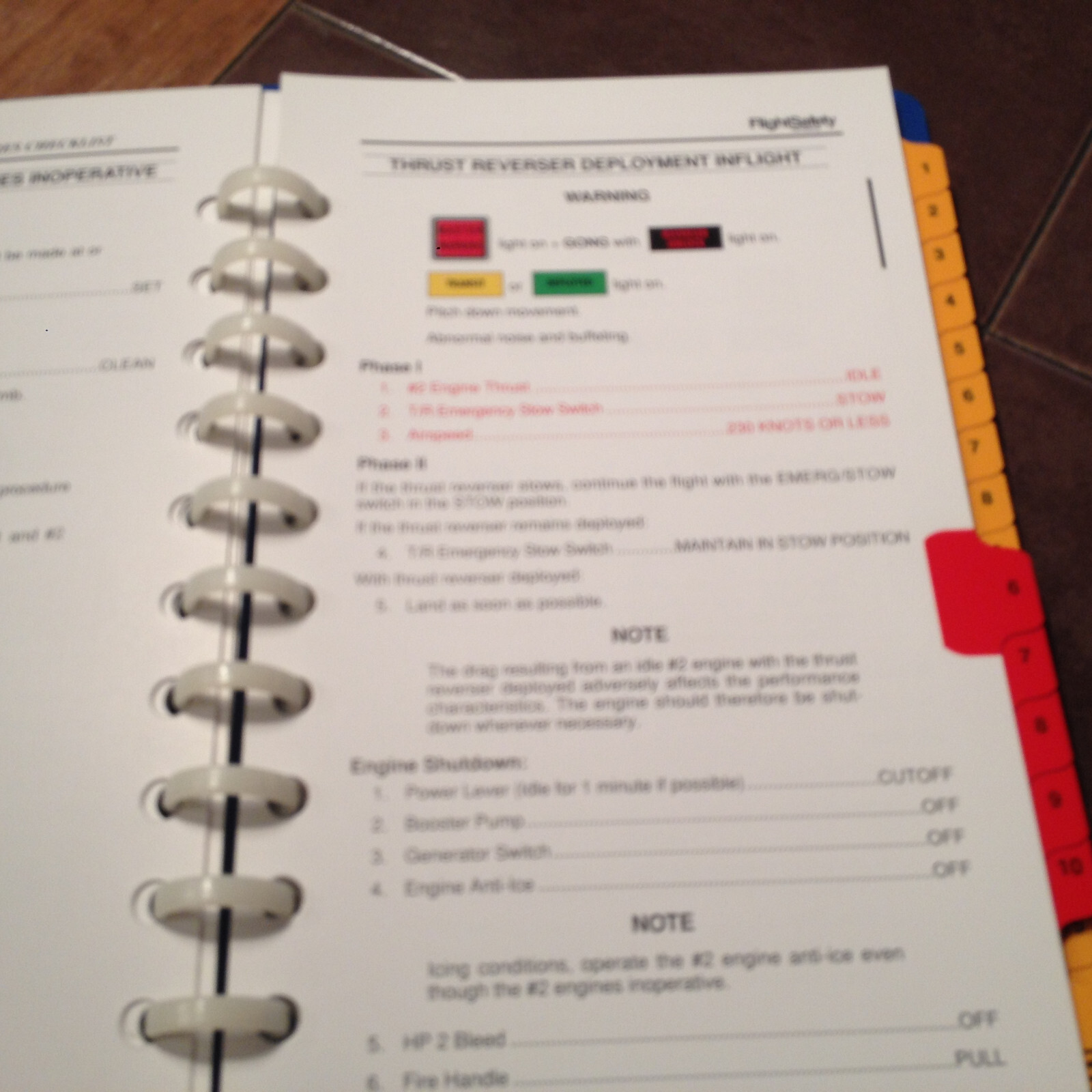 Falcon 50EX Emergency Abnormal Procedures Pilot Checklist