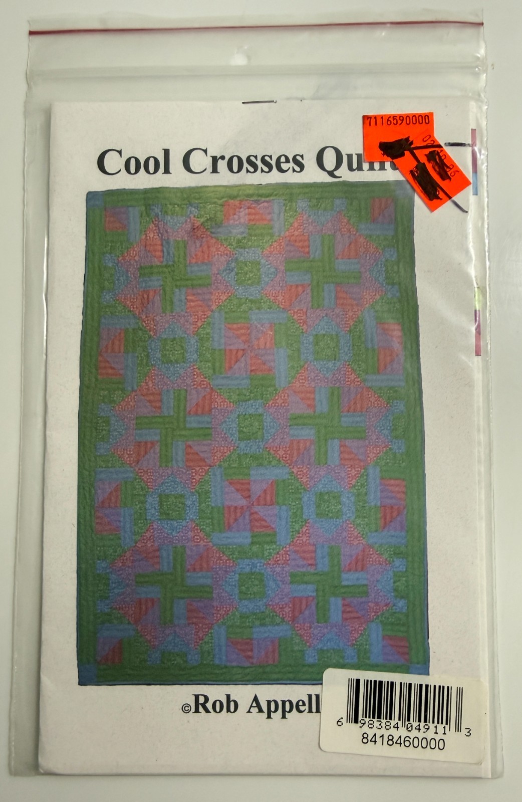 Cool Crosses Quilt Pattern by Rob Appell 54" x 78"