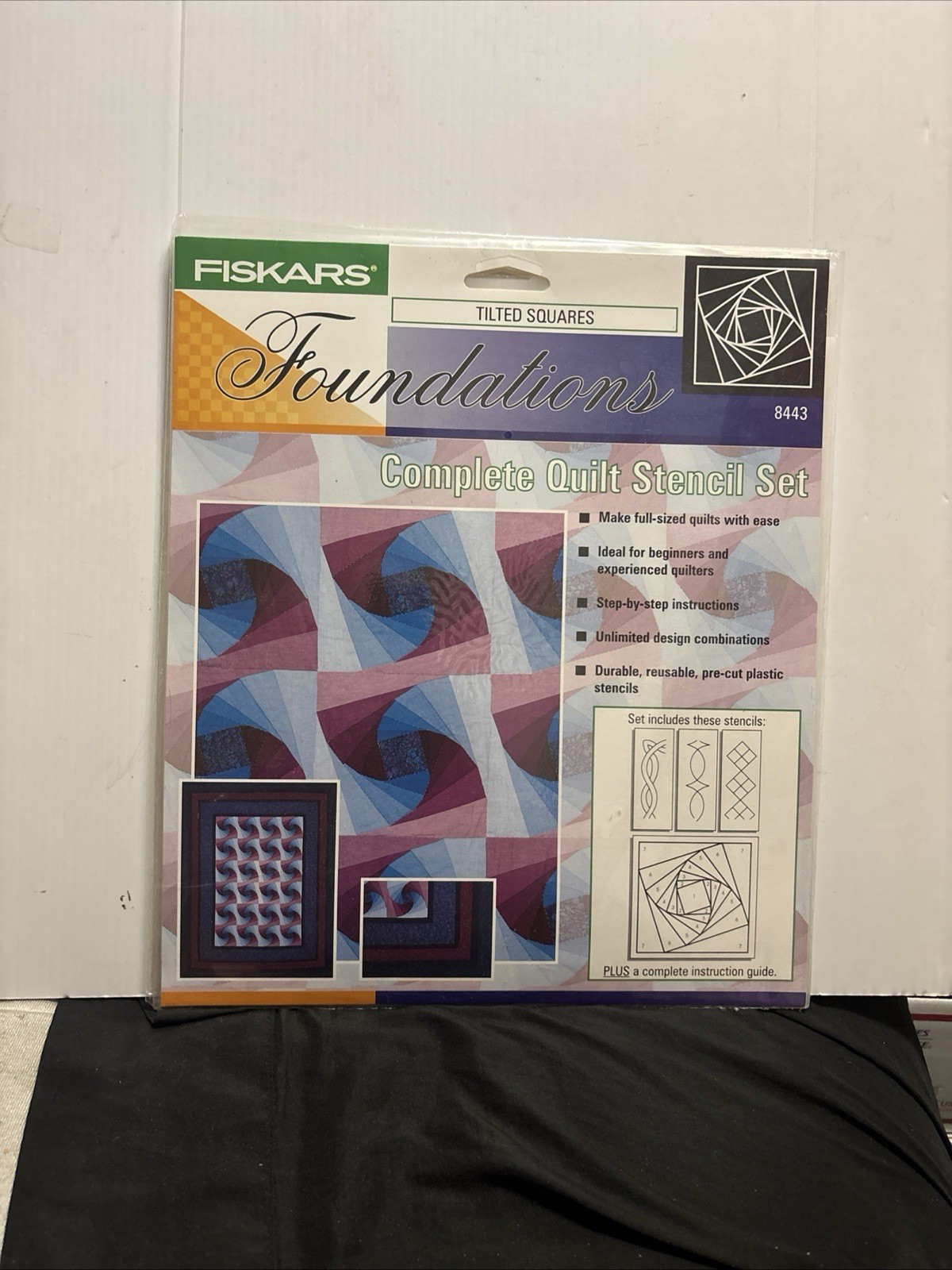 Fiskars Foundations Tilted Squares #8443 Complete Quilt Stencil Set FREE SHIP
