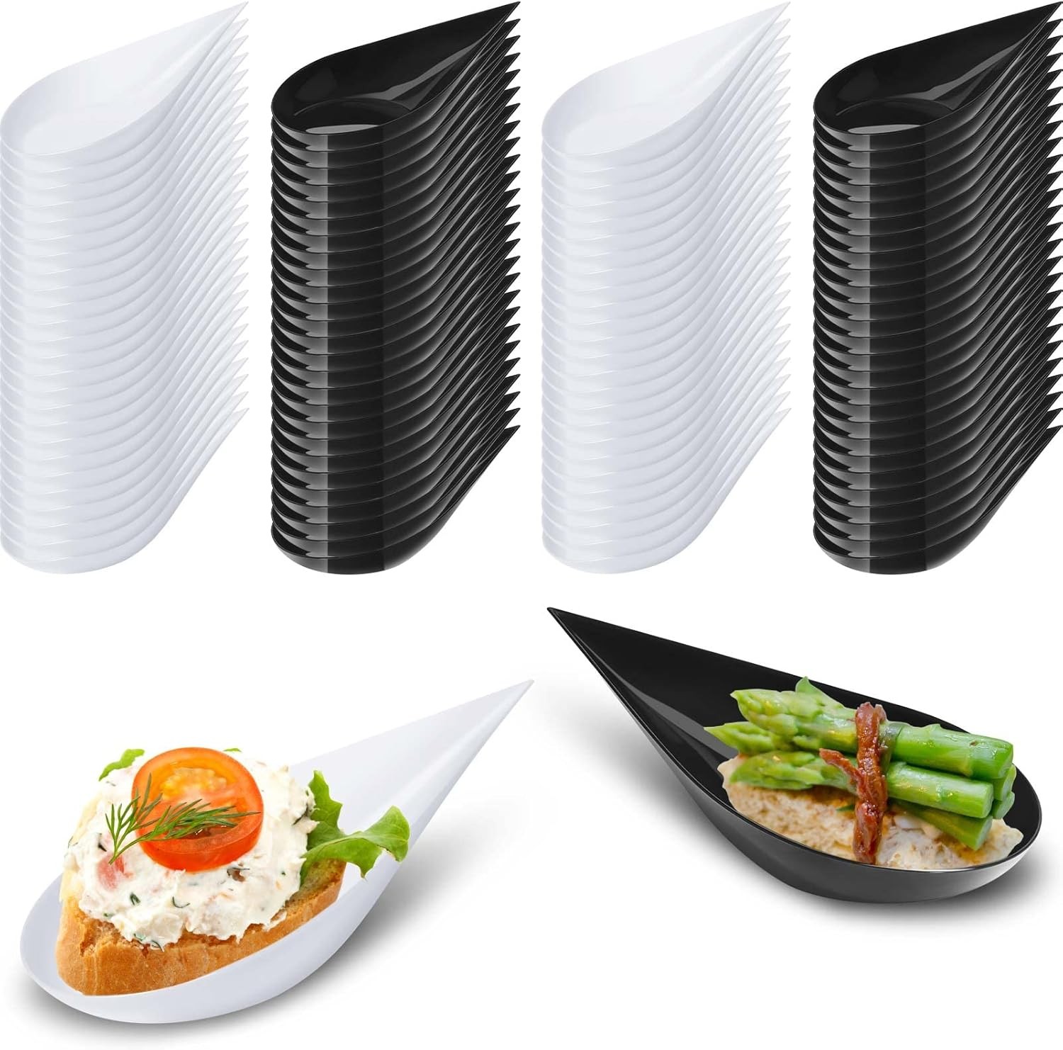 Tco Tear Drop Appetizer Spoons Mini Appetizer Plates Reble Tasting