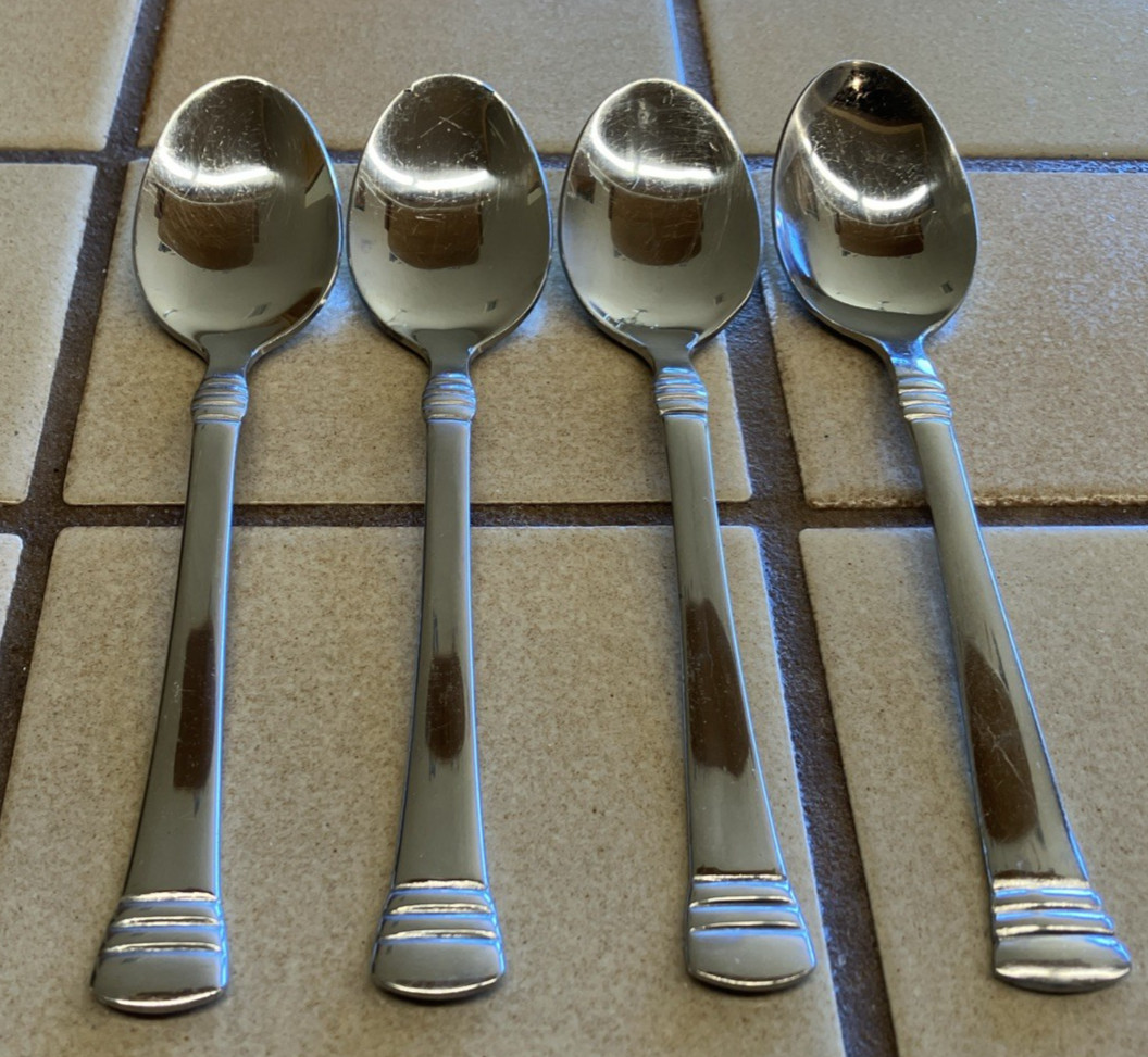 CAMBRIDGE CODIE STAINLESS STEEL FLATWARE LOT OF 4 TEASPOONS