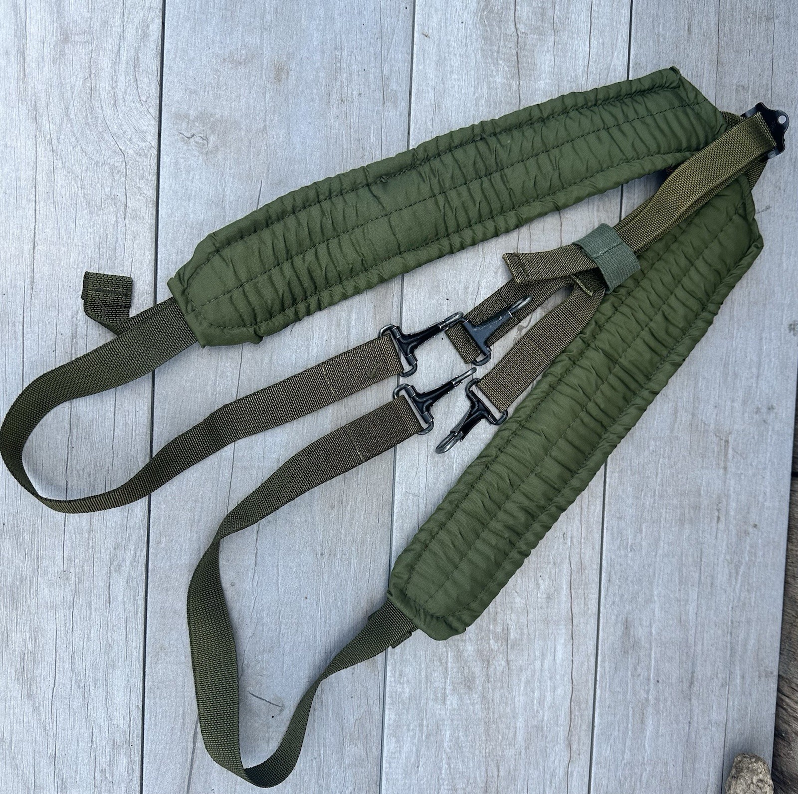 Vintage USGI Individual Equipment OD Green Suspenders LC-1