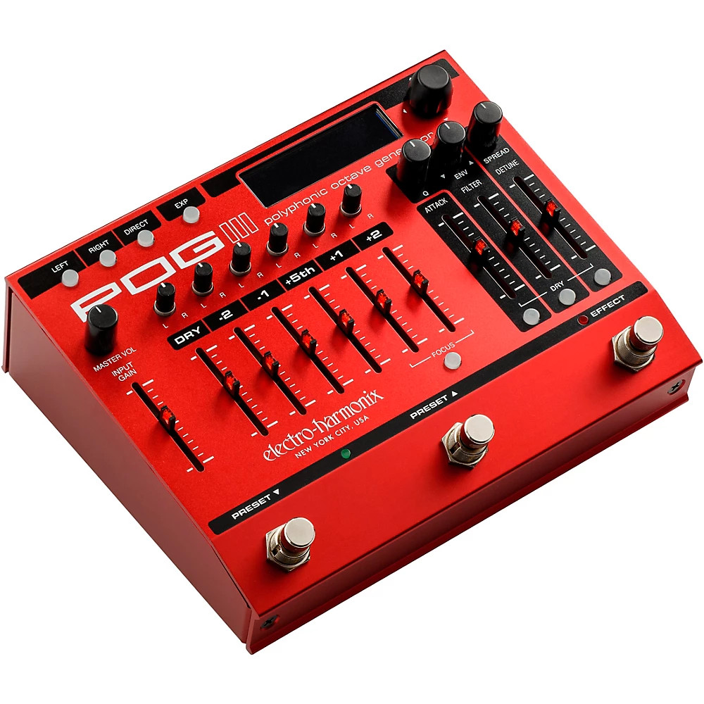 ElectroHarmonix POG3 Poly Octave Generator Effects Pedal Red