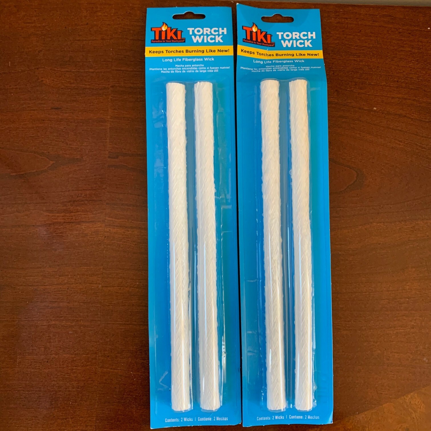 Tiki Torch Fiberglass Wicks for Tiki Torches 2 Packs of 2 Wicks Factory Sealed