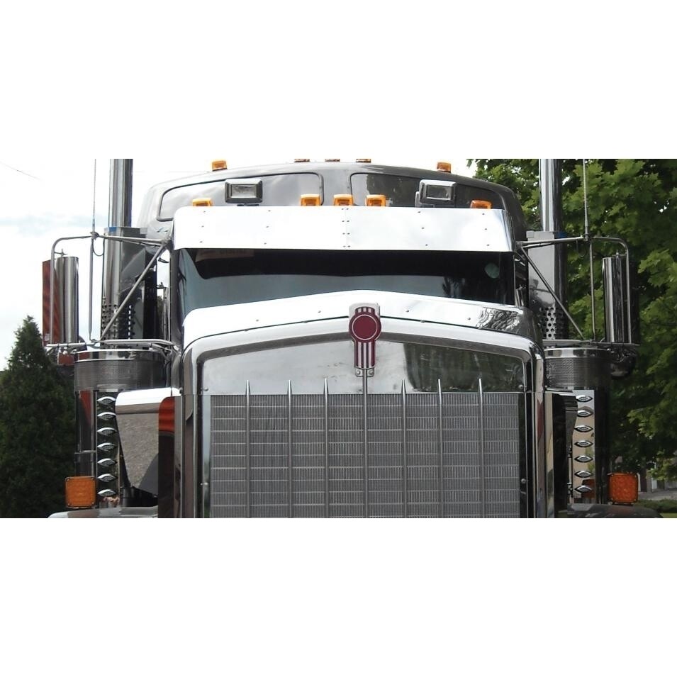 Bug Shield Deflector for Kenworth W900B - Stainless Steel