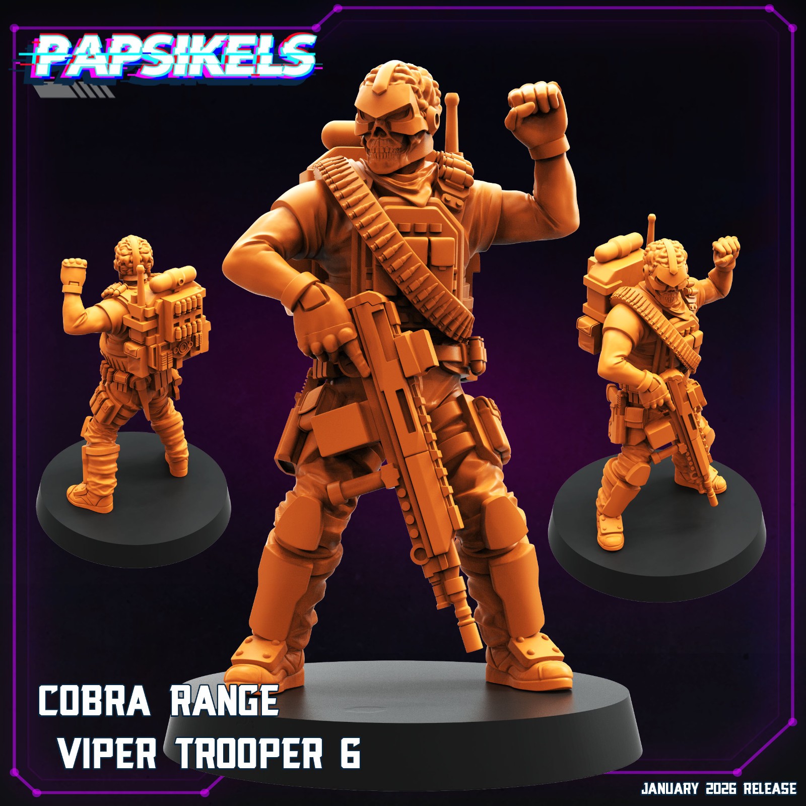 Papsikels Cobra Range Viper Troopers Set (6 Models) 32mm Resin Miniature Sci-Fi