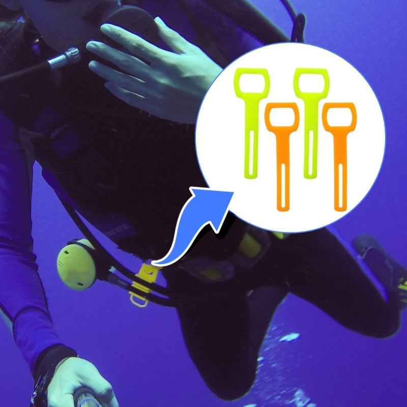 4pcs Adjustable Diving Strap Silicones Regulator Octopuses Wrap Holder