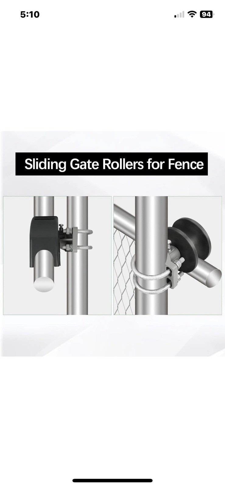2 Pack Sliding Gate Rollers Cantilever Nylon Wheels For 2-3/8" or 2-1/2" Frame