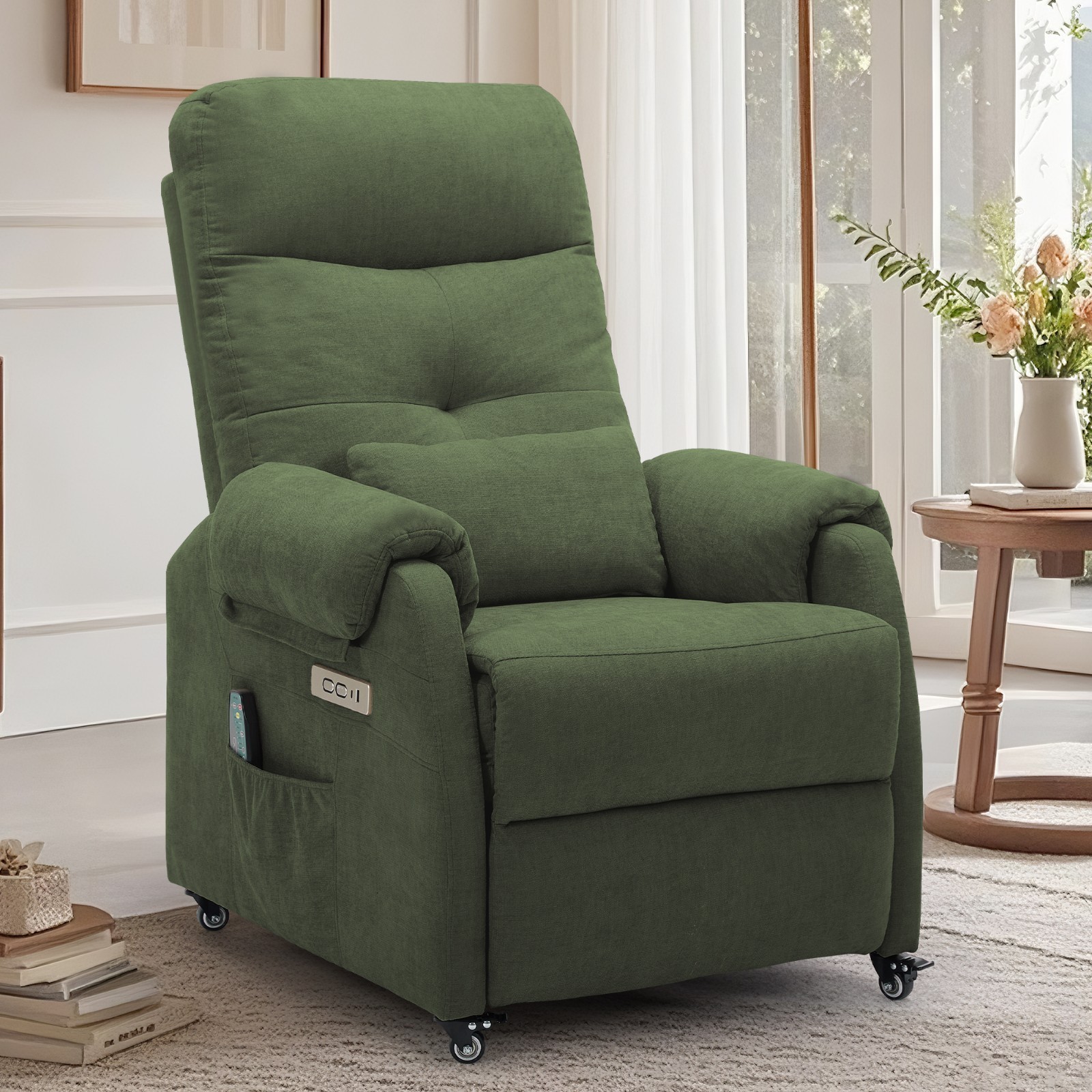 Korser Power Small Recliner Chair with Wheels and USB Ports Electric Recliner