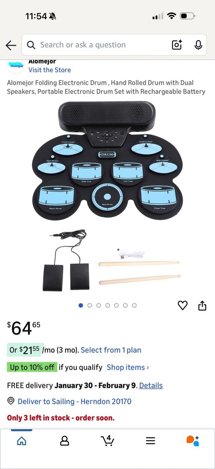 Folding Electronic Drum Pad great condition