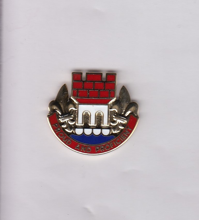 US Army 549th Engineer Battalion DUI crest c/b clutchback badge NS Meyers