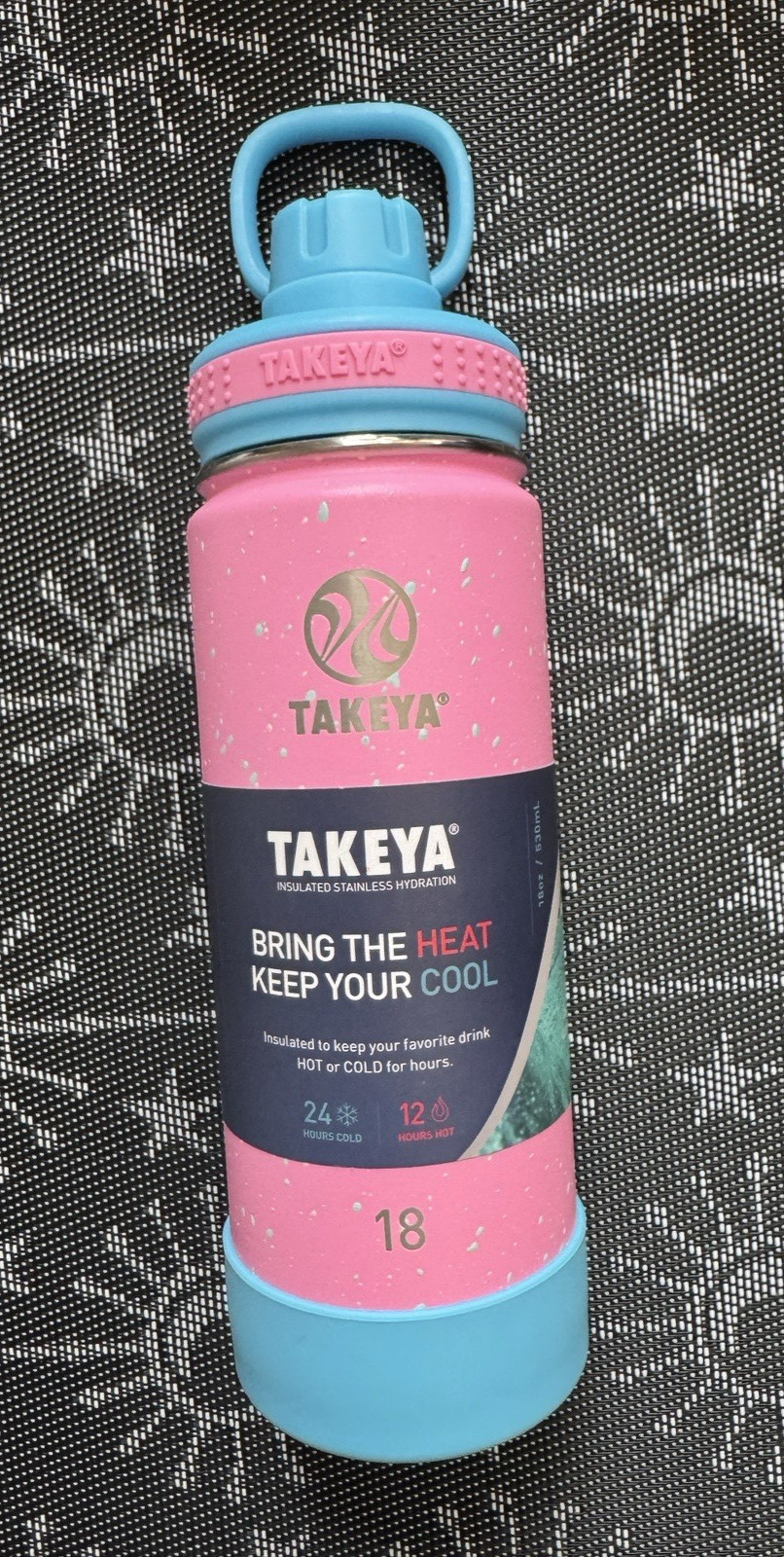 TAKEYA Actives KICKFLIP PINK Stainless Steel Water Bottle w/Spout Lid 18 Oz NEW