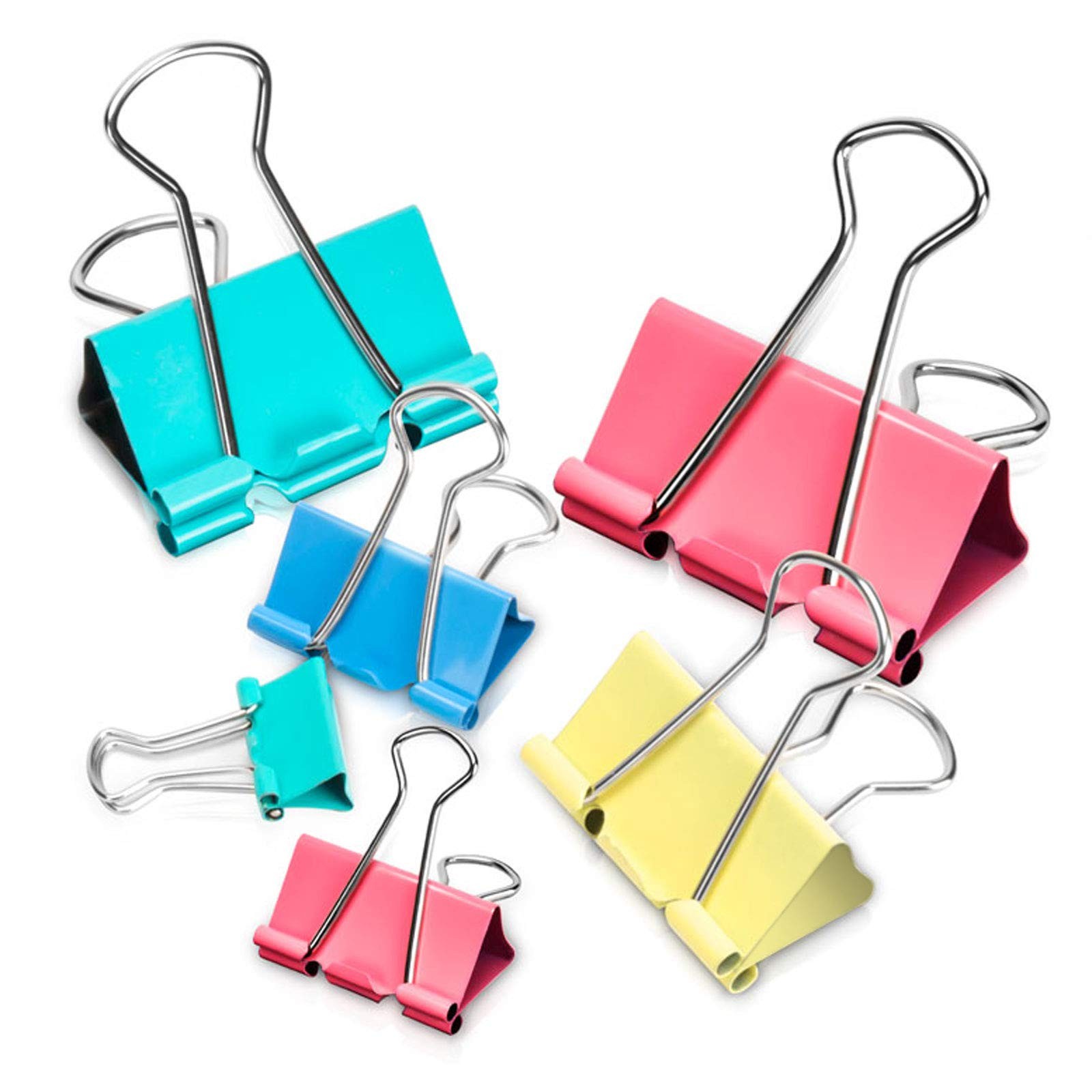 Binder Clips - Assorted Sizes 100 Count, X Large, Medium, Colorful