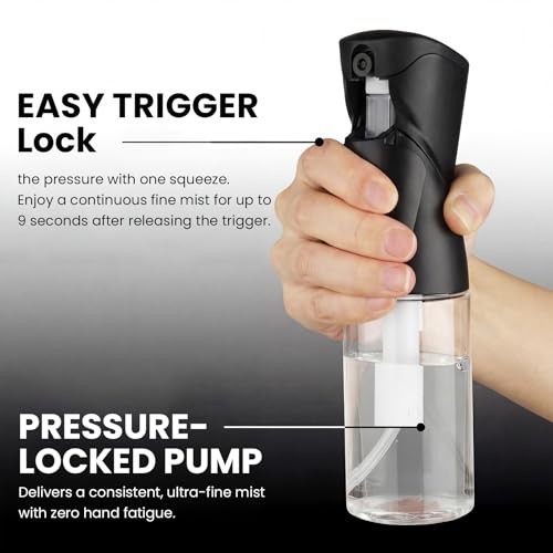 Spray Bottles 250ml/8.5oz 2 Pack Continuous Spray Bottle for Black B-black 2PCS