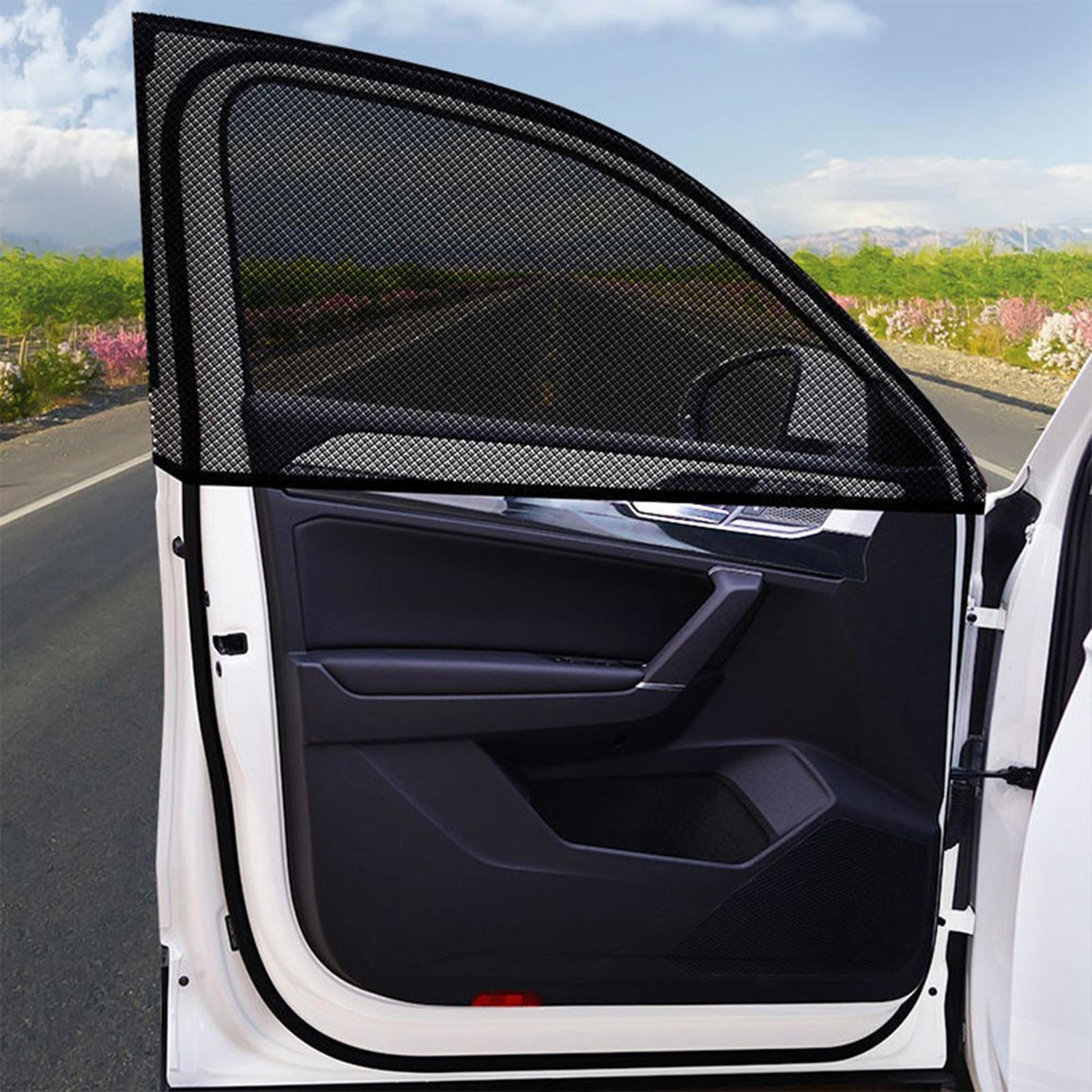 4Pcs Car/SUV Window Side Screen Sun Mesh Shade Cover Sunshade Visor Elastic USA