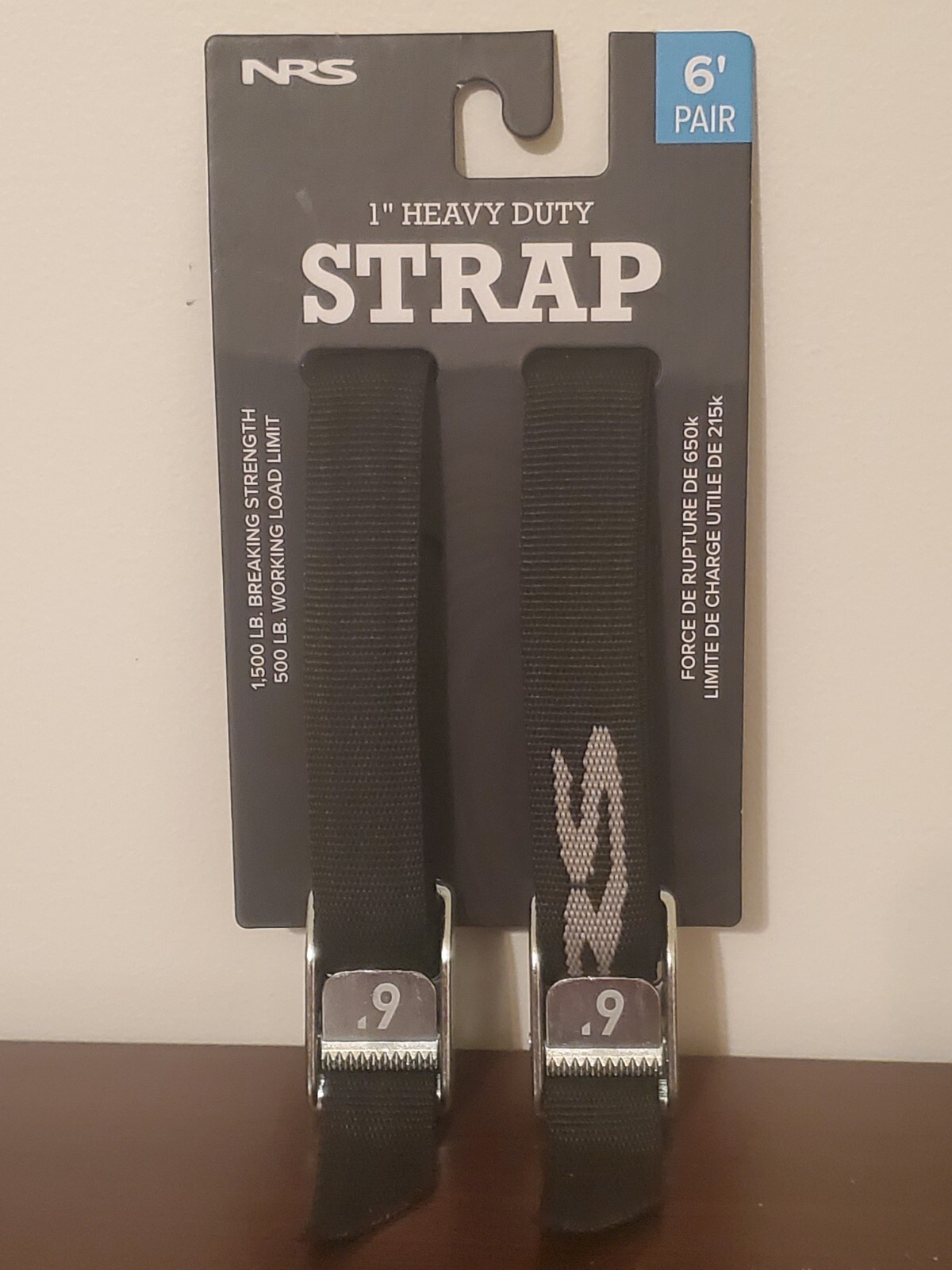 NRS 1" Heavy Duty Tie Down Strap 2 Pack - 6' pair - Stealth Black