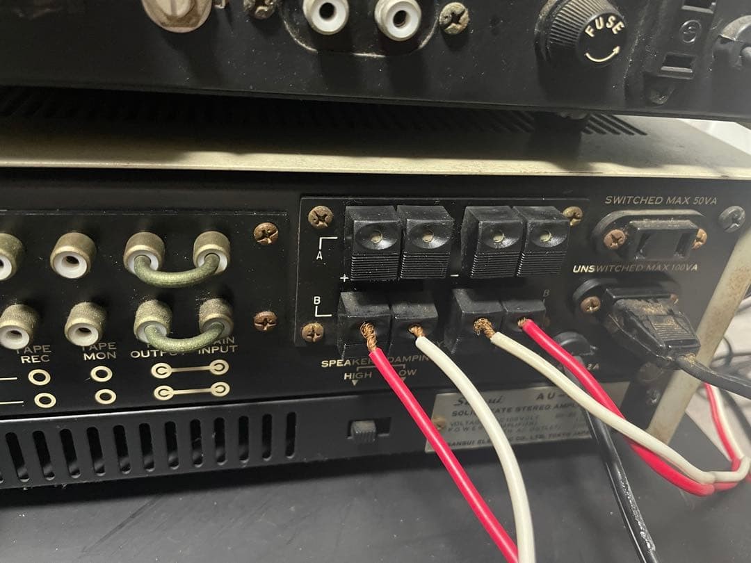 Sansui AU-555 Amplifier TU-555 Tuner Vintage 1970s Japan For Repair w/ Schematic