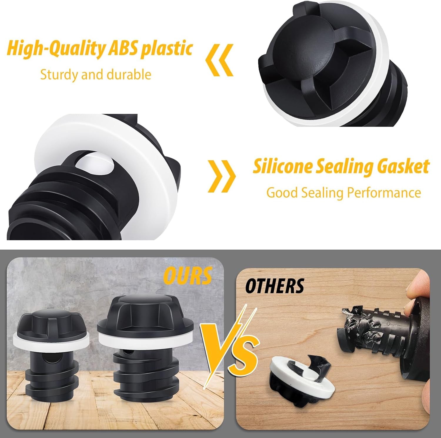 Cooler Drain Plug for RTIC Coolers, 2 Pack Large & Small Replacement Plugs Compa