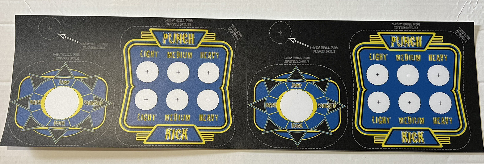 Capcom Laminated Button Layout Arcade Control Panel Overlay (cpo)