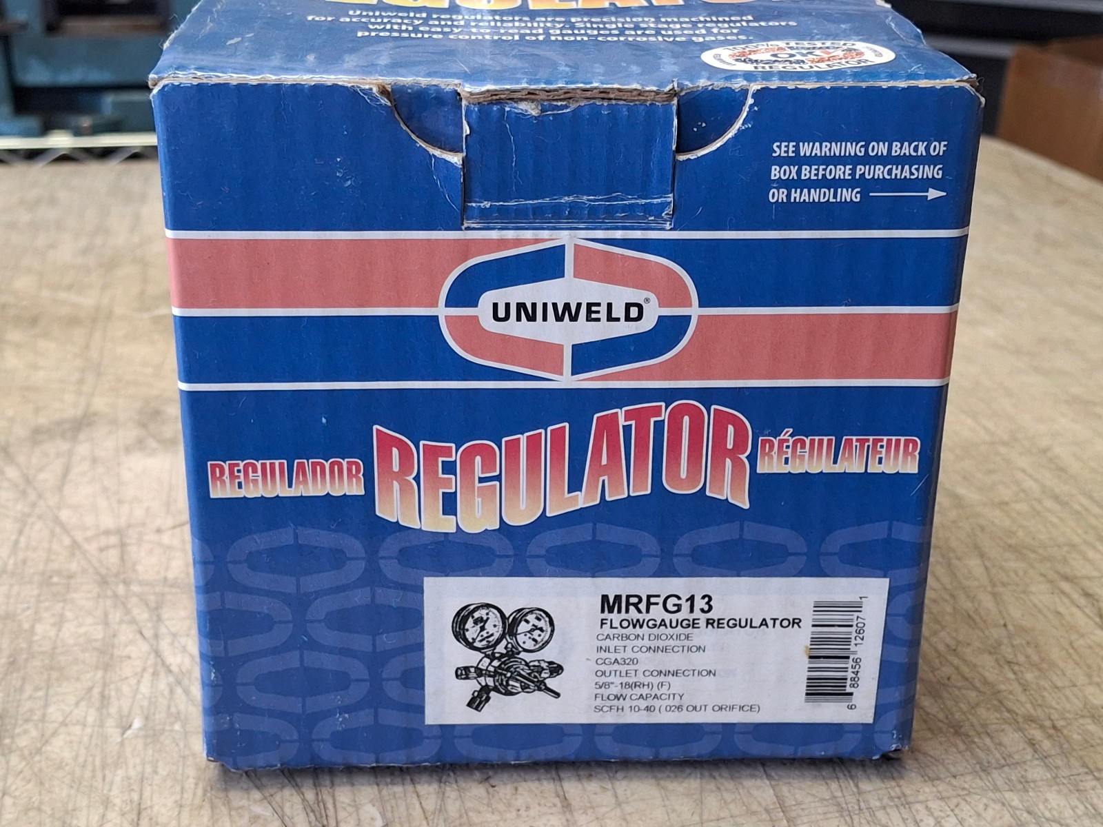 Uniweld Mrfg13 Flow Gauge Regulator, Carbon Dioxide, Single Stage 5/8"