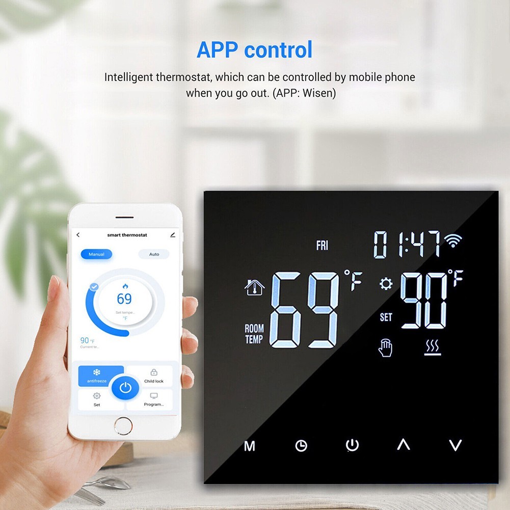 Programmable Thermostat with Intelligent WiFi Control and Weekly Programming