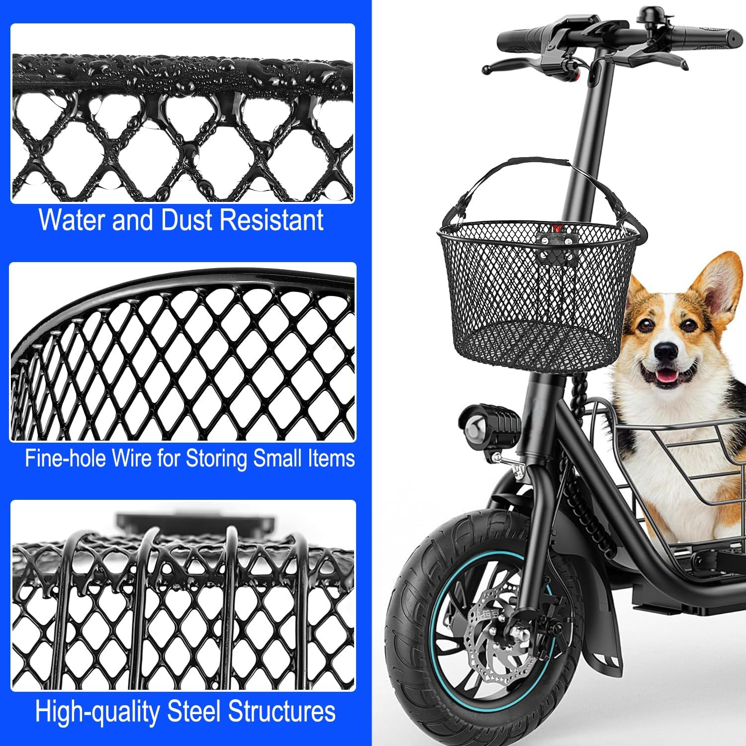 Knee Scooter Front Basket Quick Release Removable Fits Most Knee Scooters