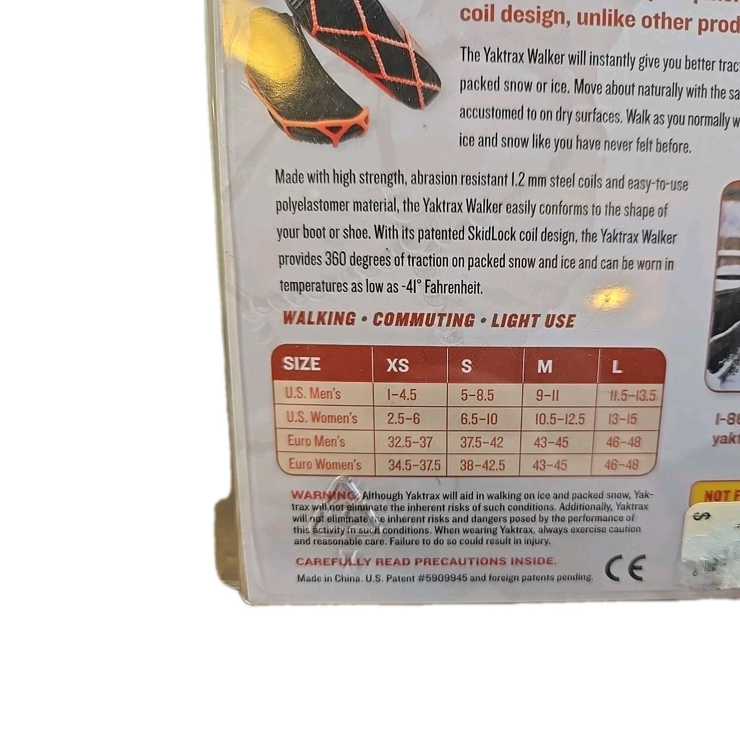 New Yaktrax Walker Light Duty Traction For Snow And Ice Size Medium