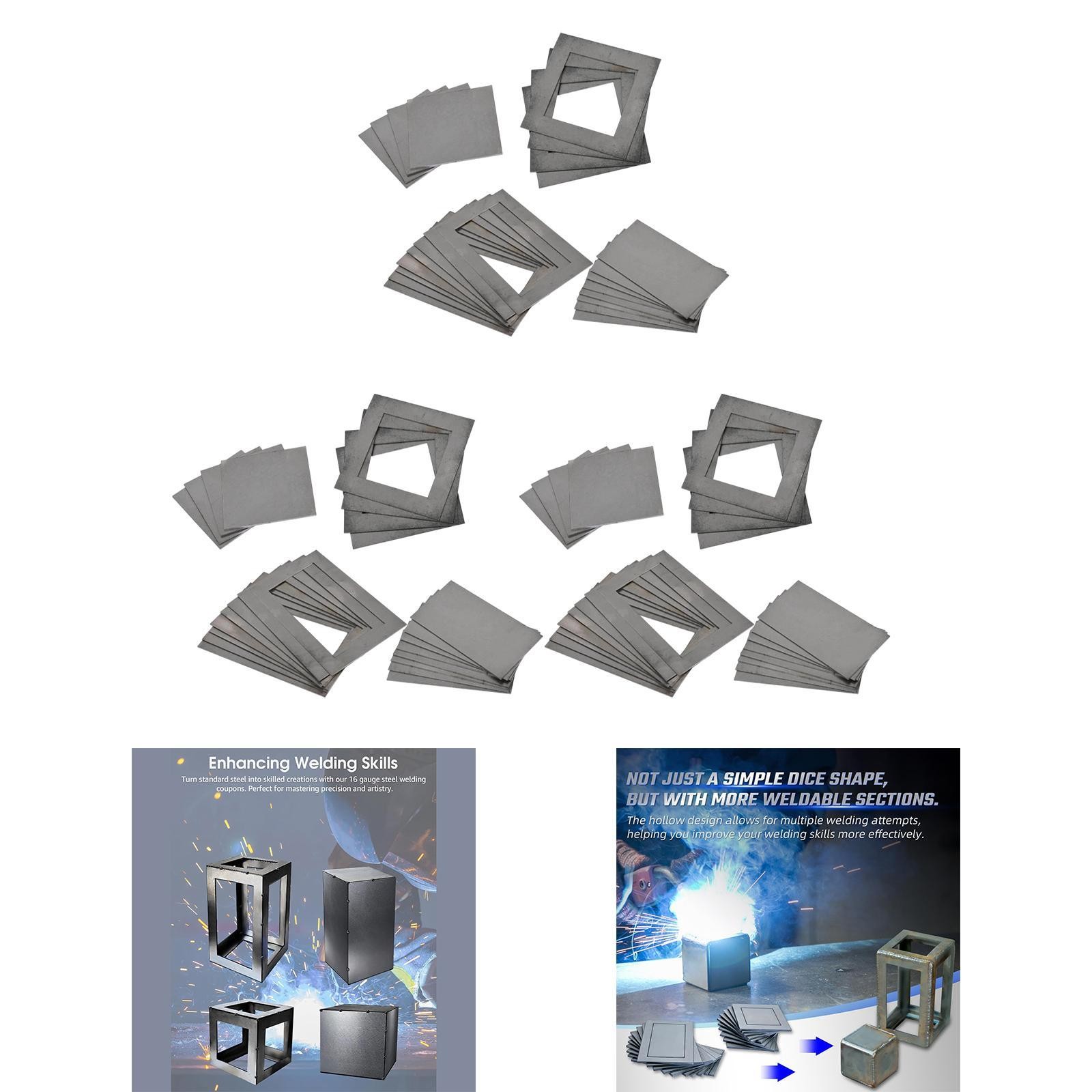 Welding Practice Kit Test Piece Sturdy Square and Rectangle Welding Plates for