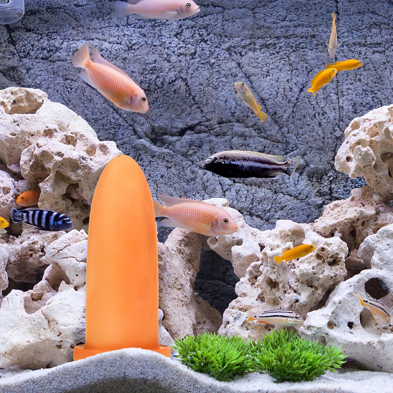 POPETPOP Fish Breeding Cones Cave, Ceramic Spawning Breed Cone Gray