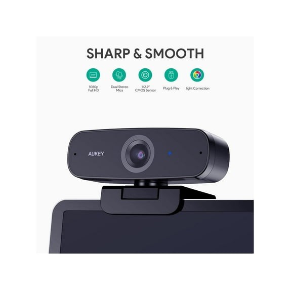 Aukey Webcam 1080p Full HD Live Streaming PC-W3