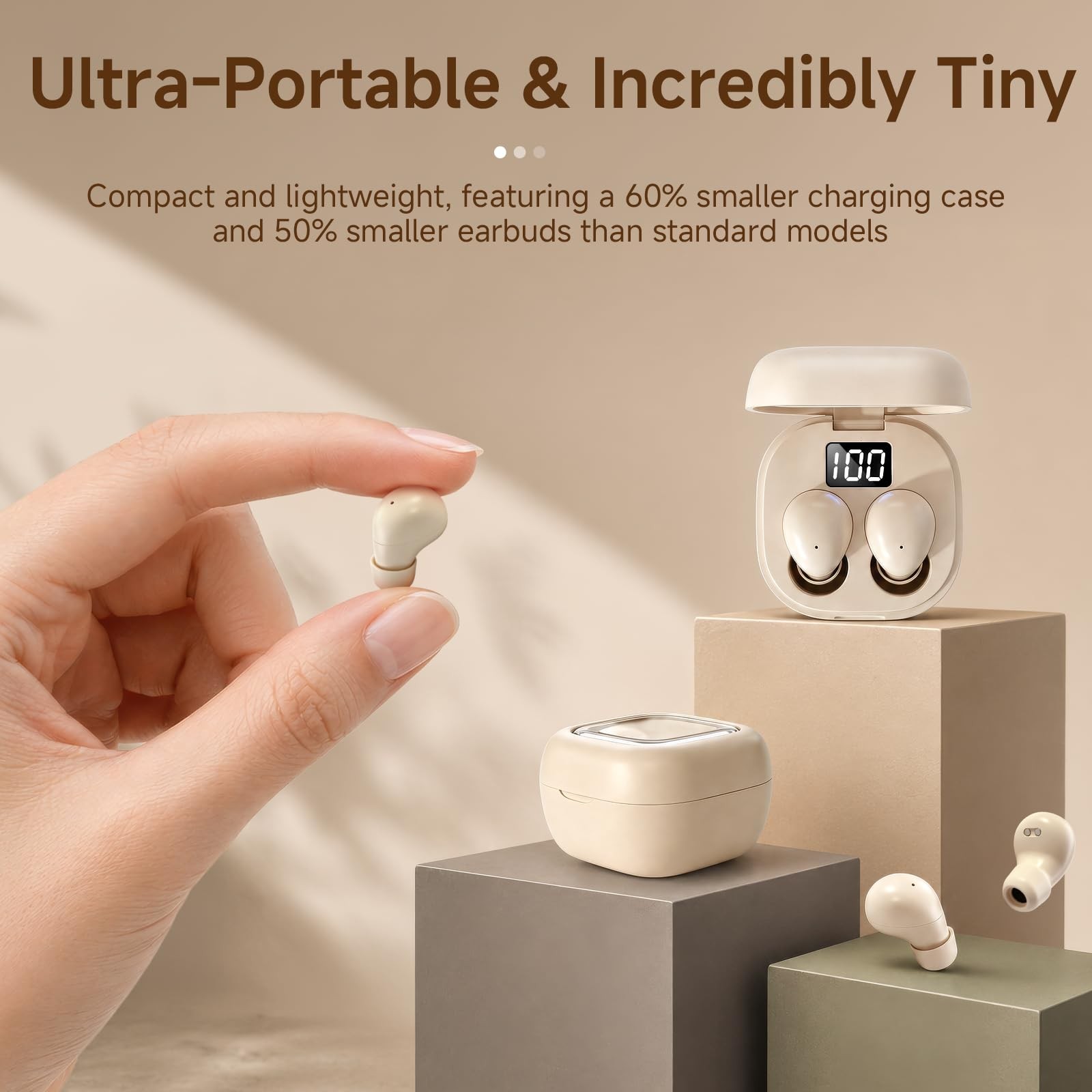 Discreet Mini Invisible Earbuds Wireless Bluetooth Micro Hidden Sleep Tiny Sm...