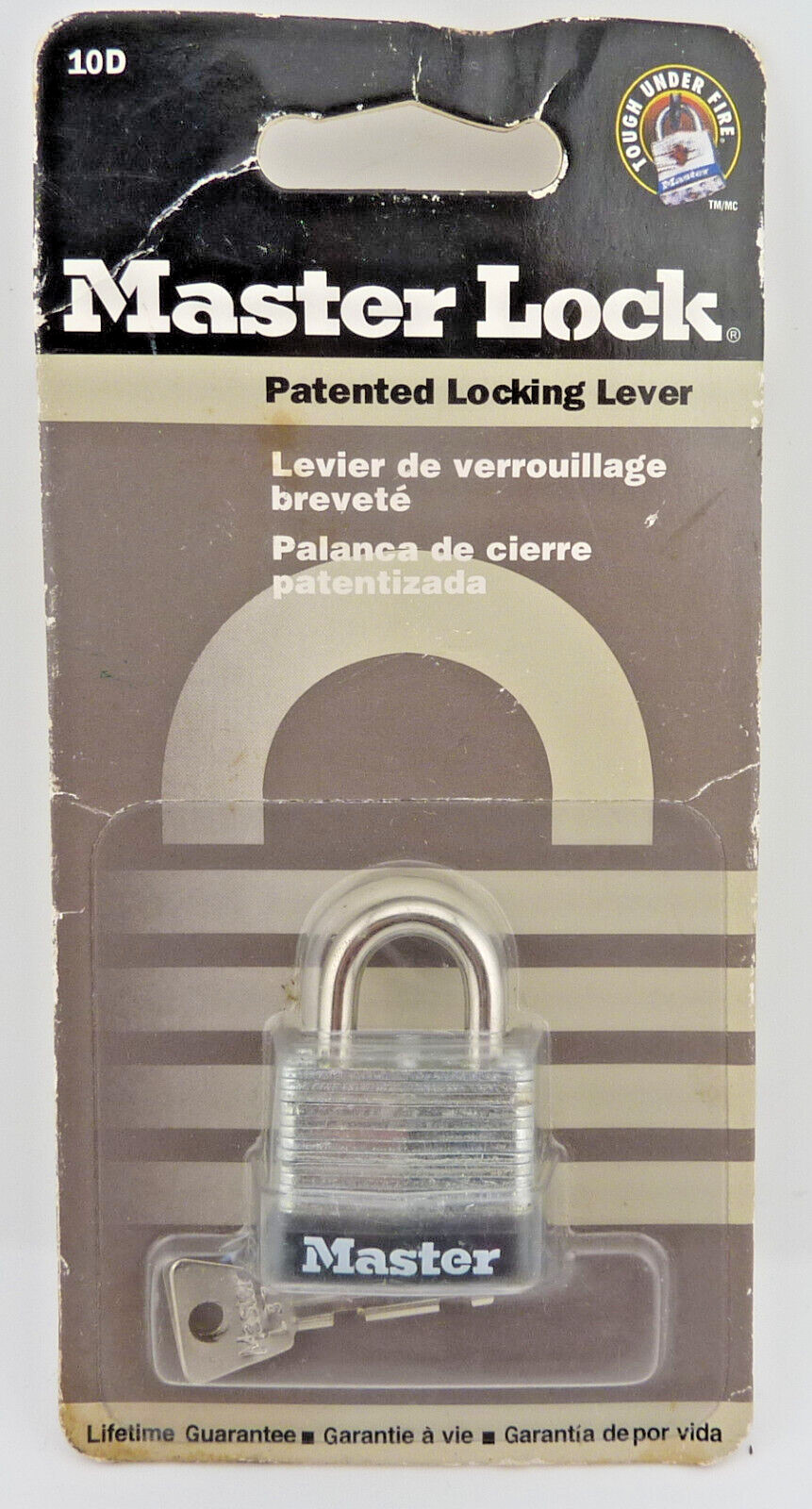 VTG 10D Master Lock Padlock Small Steel Lock with 2 Keys NEW IN PACKAGE