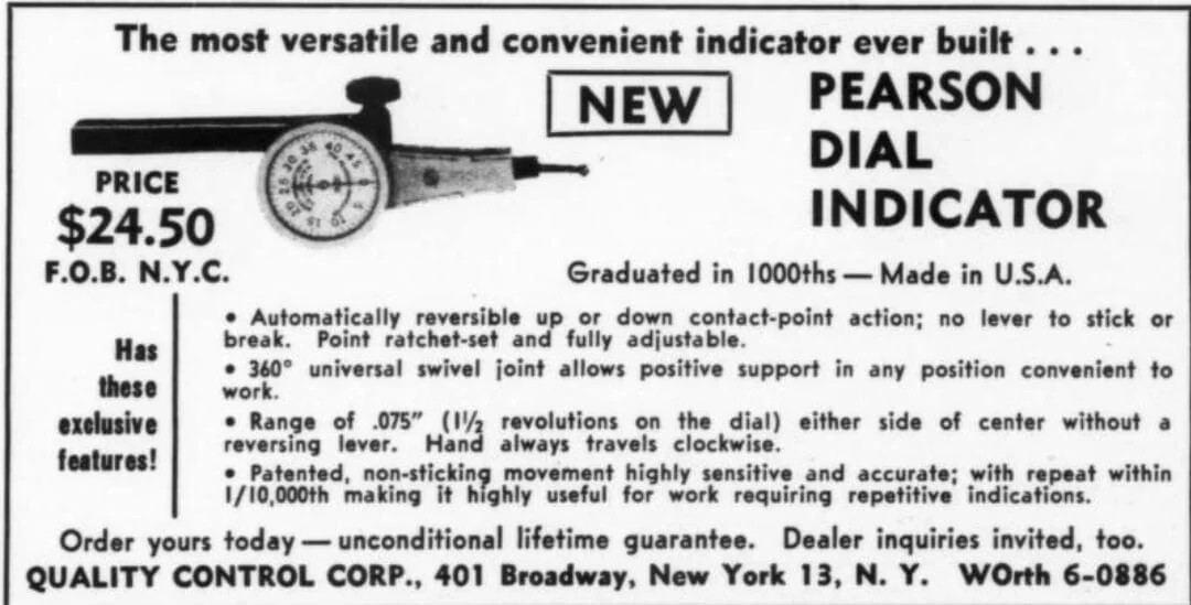 Dial Test Indicator PEARSON MACHINIST
