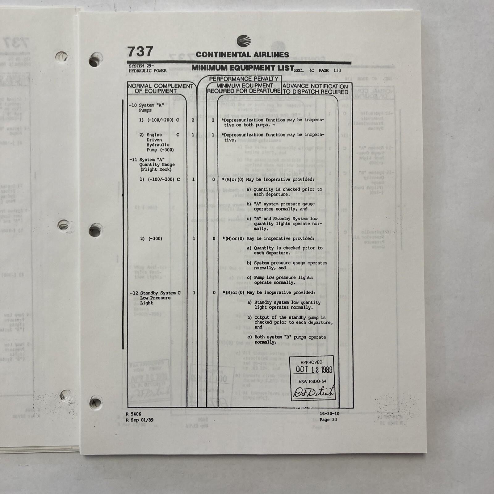 Boeing 737 Minimum Equipment List (MEL)