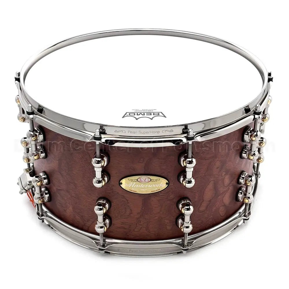 Pearl Masterworks Mahogany/Gum Snare Drum 15x8 Matte Burl Mahogany w/Nickel Hw