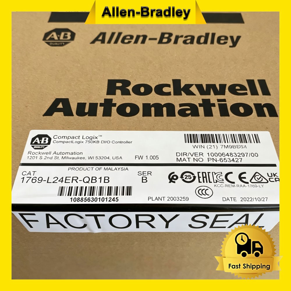 AB 1769-L24ER-QB1B SER B PLC CompactLogix 750KB DI/O Controller 1769L24ERQB1B AB