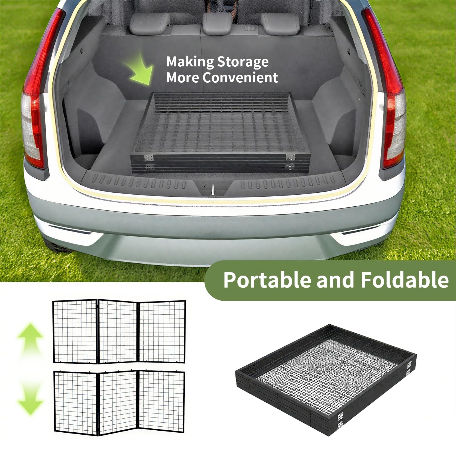 Foldable Gridwall Display Panel - 2x5 Ft Heavy Duty Z Unit Wire Grid Wall Pan...