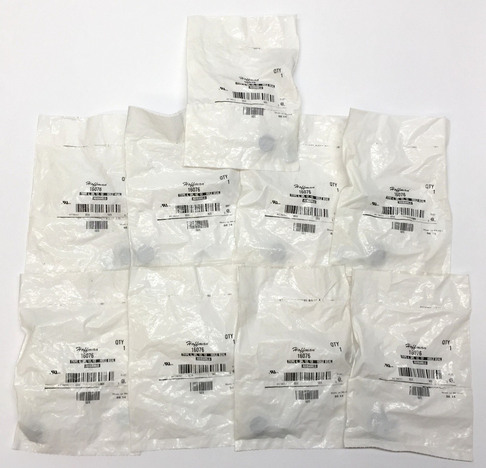 Hoffman Type 4,3R,12,13 Enclosure Hole Seal 16076 (AS056MLG) [Lot of 9] NOS
