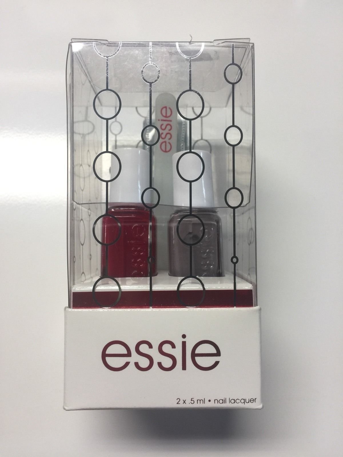 ESSIE 2 PACK NAIL POLISH GIFT SET CHINCHILLY & FOREVER YUMMY W/ NAIL FILE