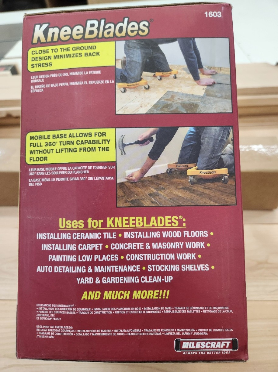 Milescraft 1603 Knee Blades used for one small interior job