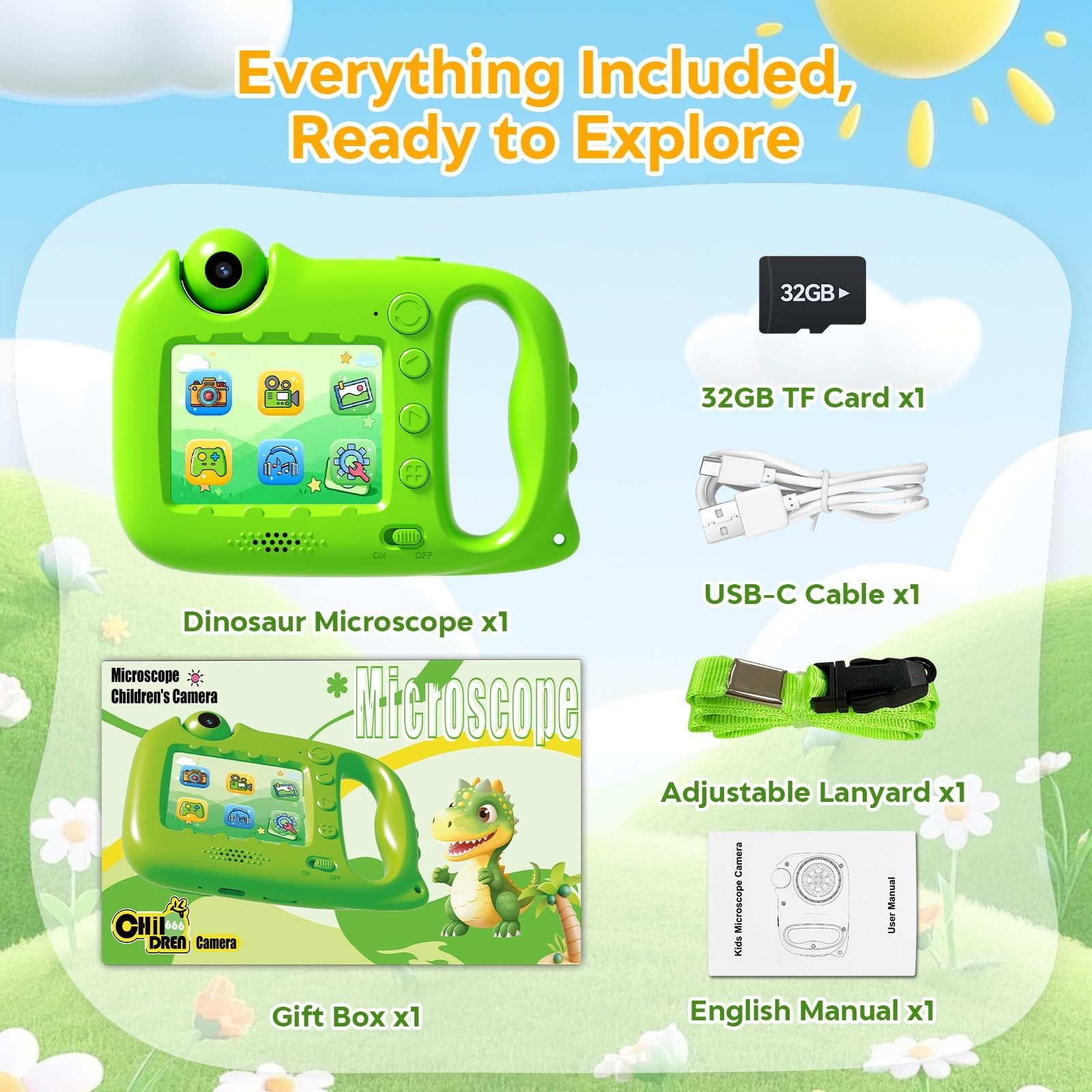 Microscope for Kids, 1000X Handheld Digital Microscope with 2.4" IPS Screen,...