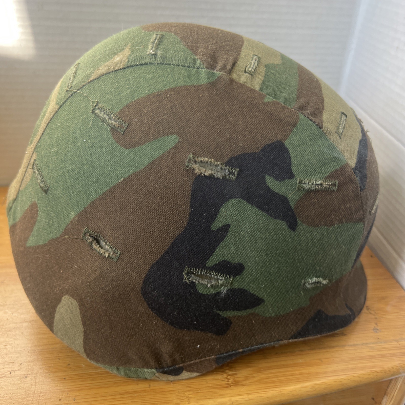 US Military PASGT helmet With Woodland Cover Late 1900s. Heavy. Good Condition