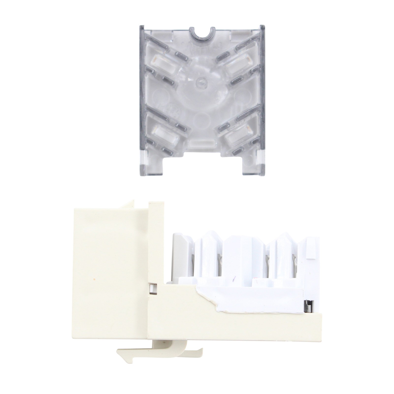HUBBELL HXJU8OW XCELERATOR MODULAR KEYSTONE USOC JACK, 8-POSITION, WHITE
