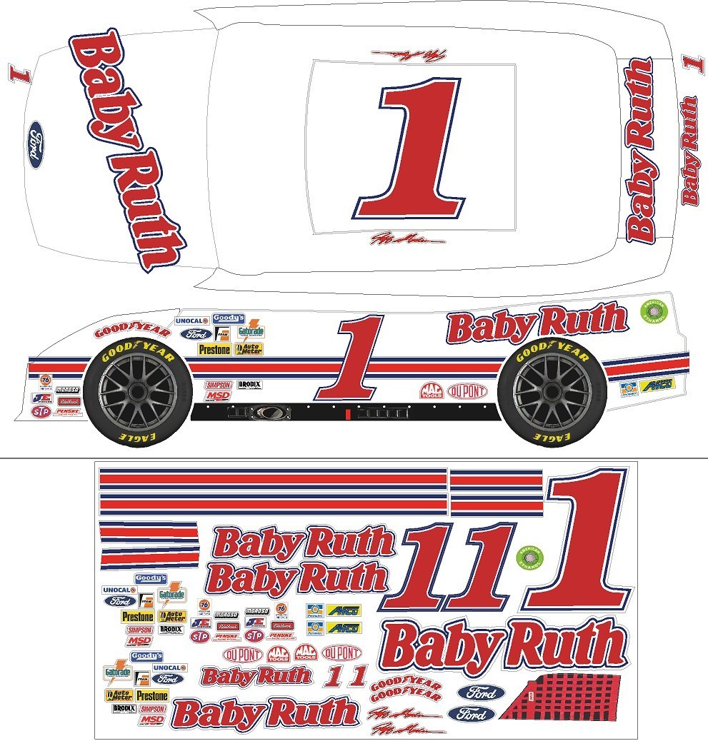 LOSI Nascar - 1 Baby Ruth Gordon RC Decal Sheet for 12th scale
