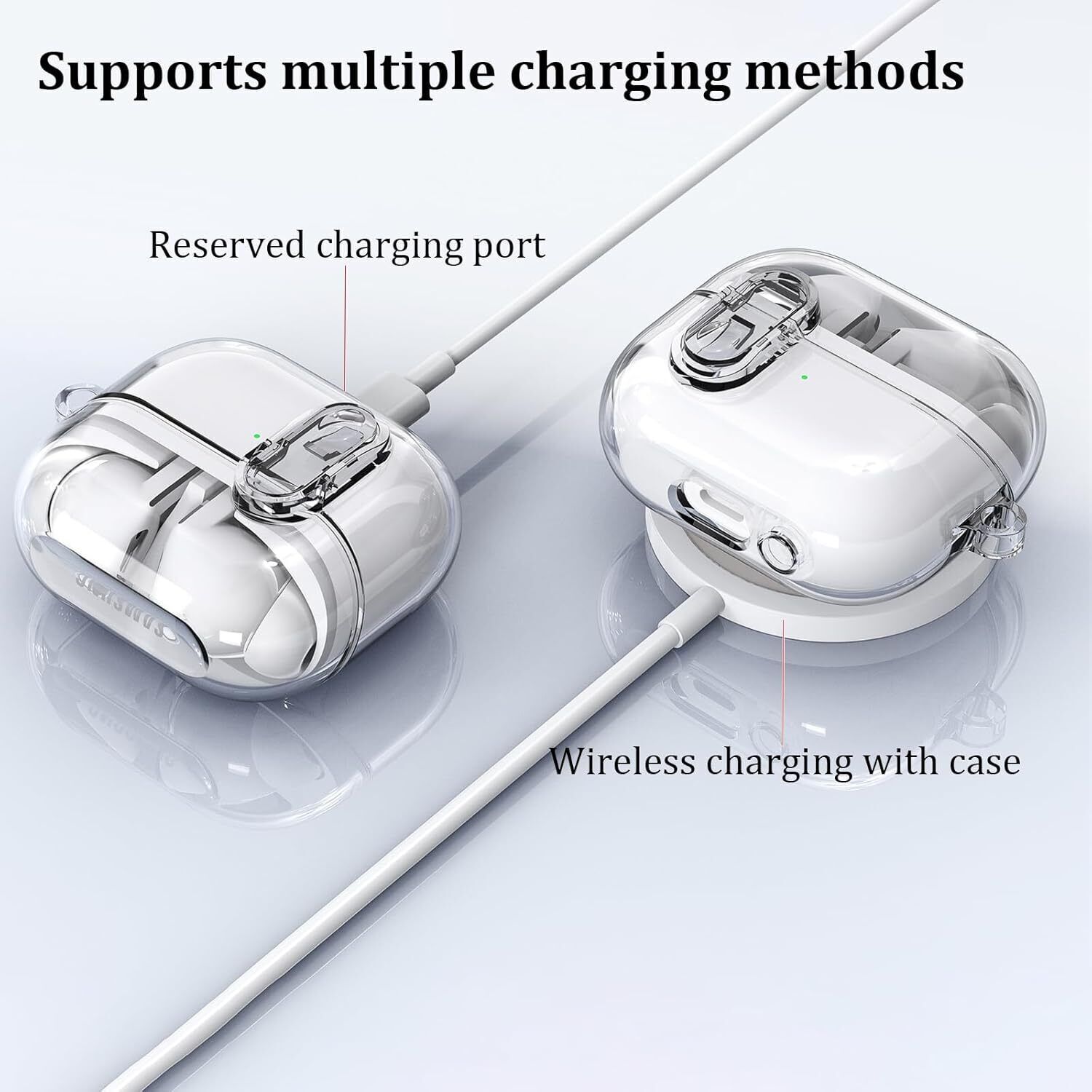 For Samsung Galaxy Buds 3 /3 Pro Shockproof Clear Secure Lock Case with Keychain
