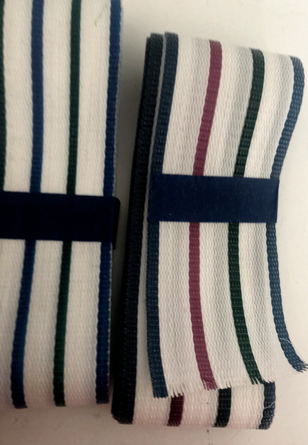 Vtg 8.5 Ft 102" Aluminum Folding Chair RE-WEB KIT Blue Red Green Striped 3" W