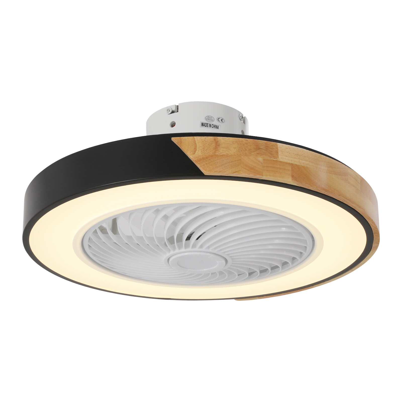 21.6" Modern Led Ceiling Fan Lights Flush Mount Light Kit With Remote Control